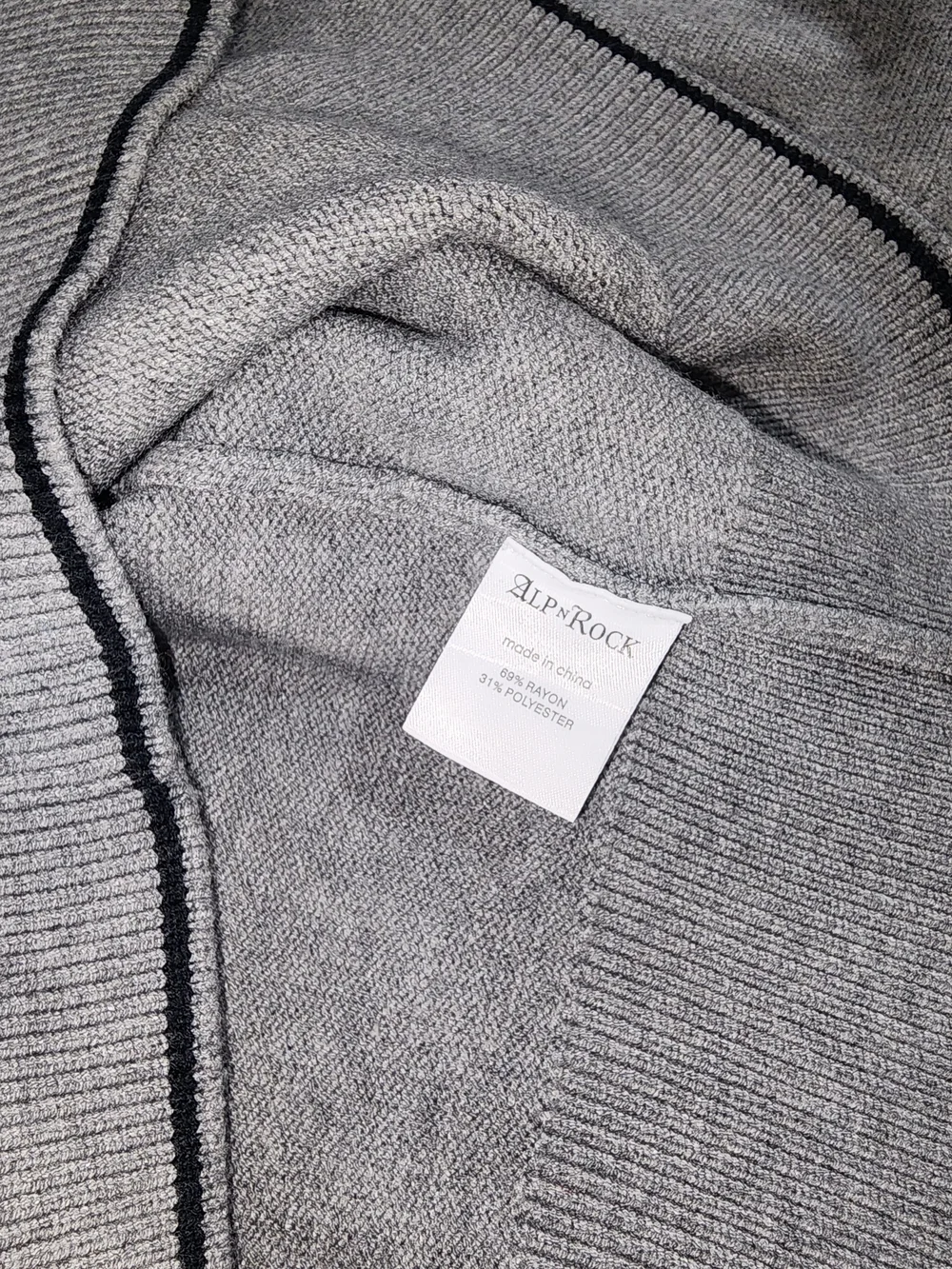 Alp N Rock Ladies Soren Polo Silver Gray Collared Knit Sweater Size Med. - Picture 4 of 7